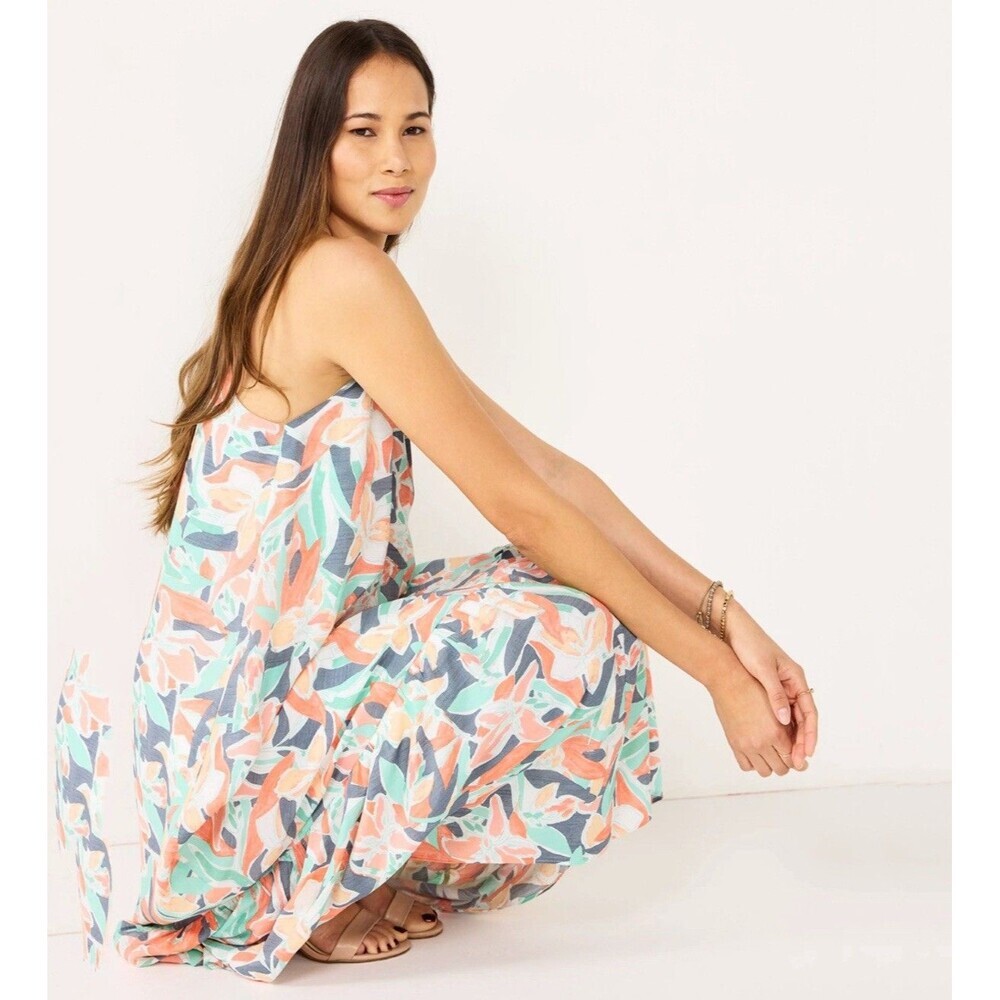 Nine West 2X Tiered Tropical Floral Maxi Halter Dress Resort Wear Beach Vacation - Picture 14 of 14